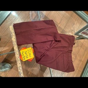 32x32 J.Crew plum/burgundy straight front pant